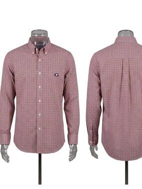 Campus Specialties Georgia Bulldogs Gingham Button Down Shirt Mens Large